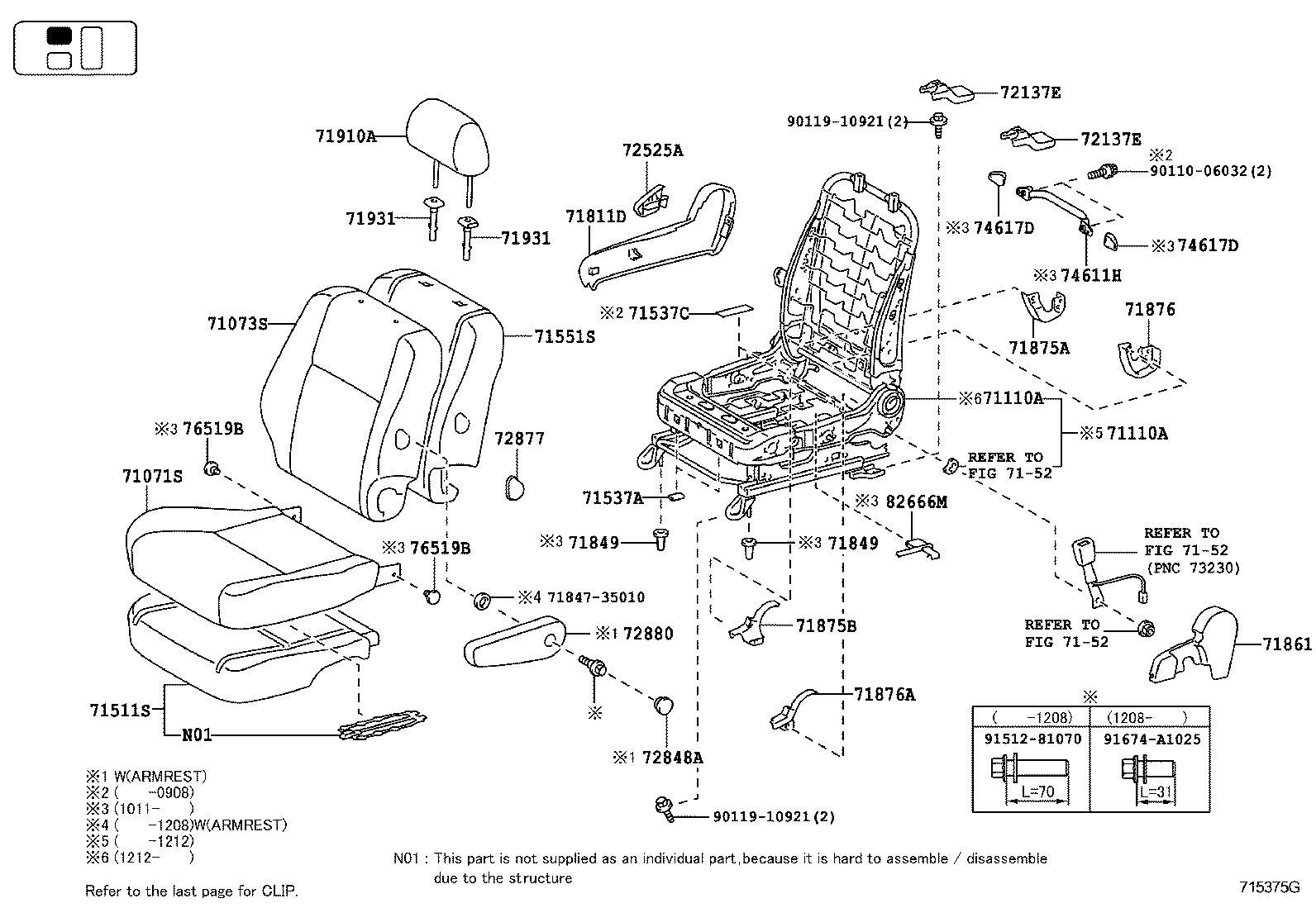  FJ CRUISER |  SEAT SEAT TRACK
