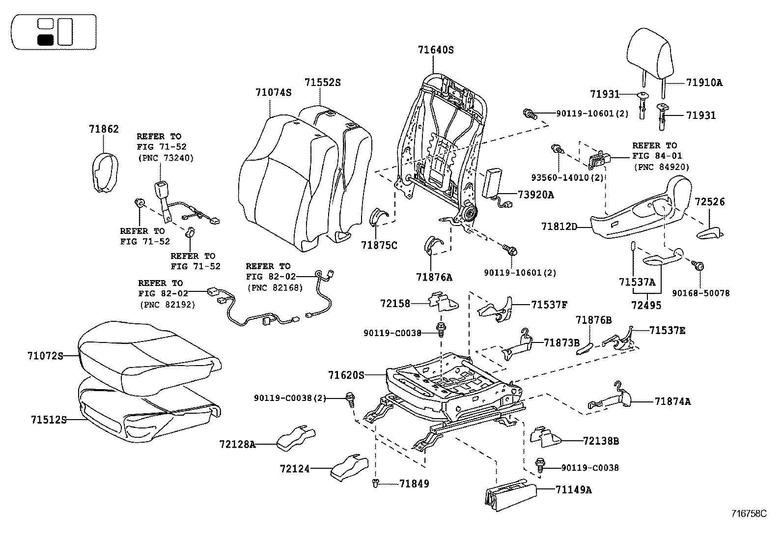  LAND CRUISER PRADO |  SEAT SEAT TRACK