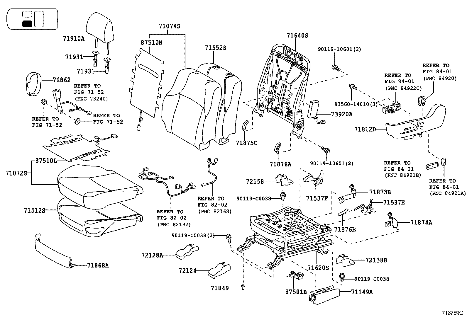  LAND CRUISER PRADO |  SEAT SEAT TRACK