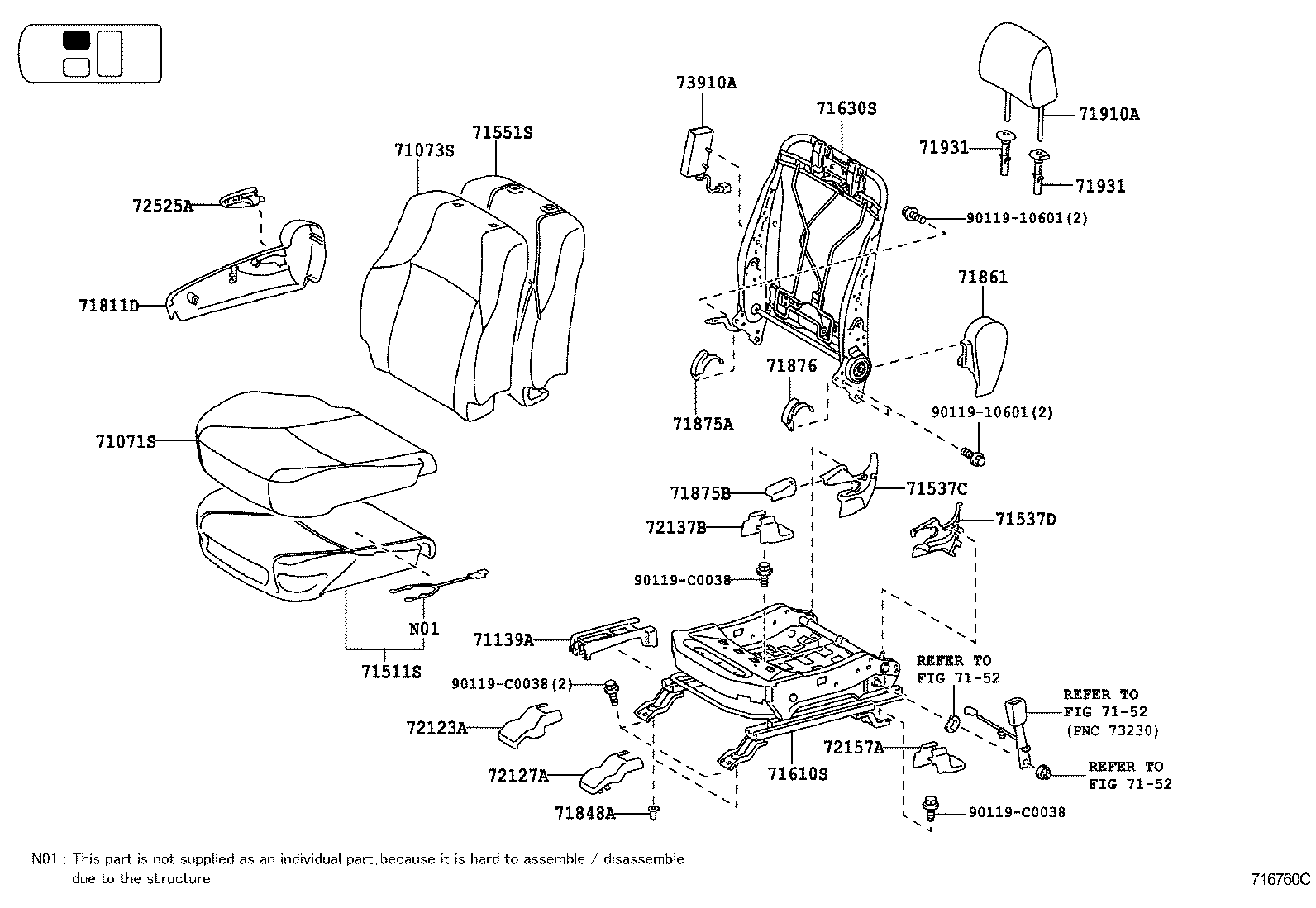  LAND CRUISER PRADO |  SEAT SEAT TRACK