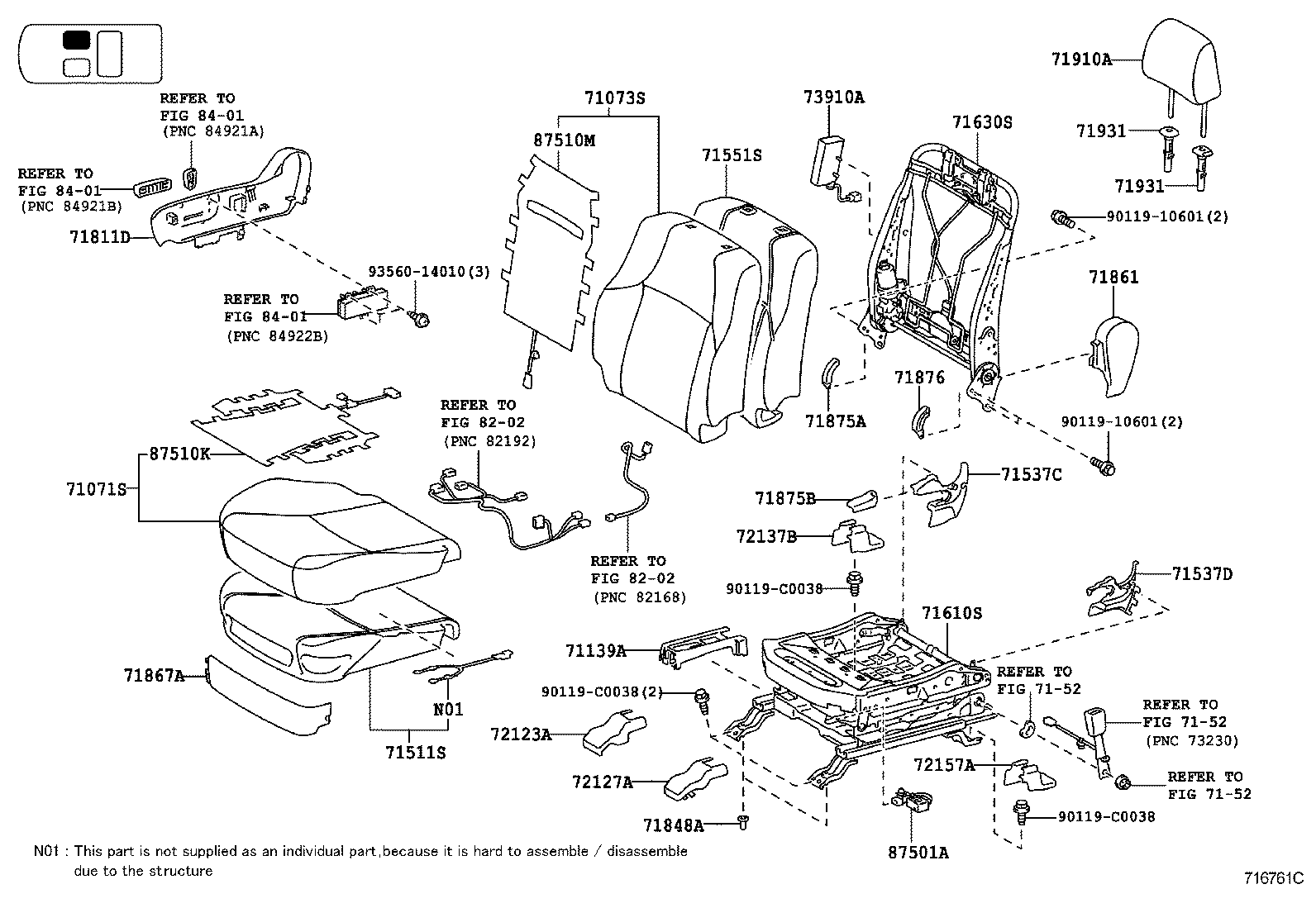  LAND CRUISER PRADO |  SEAT SEAT TRACK