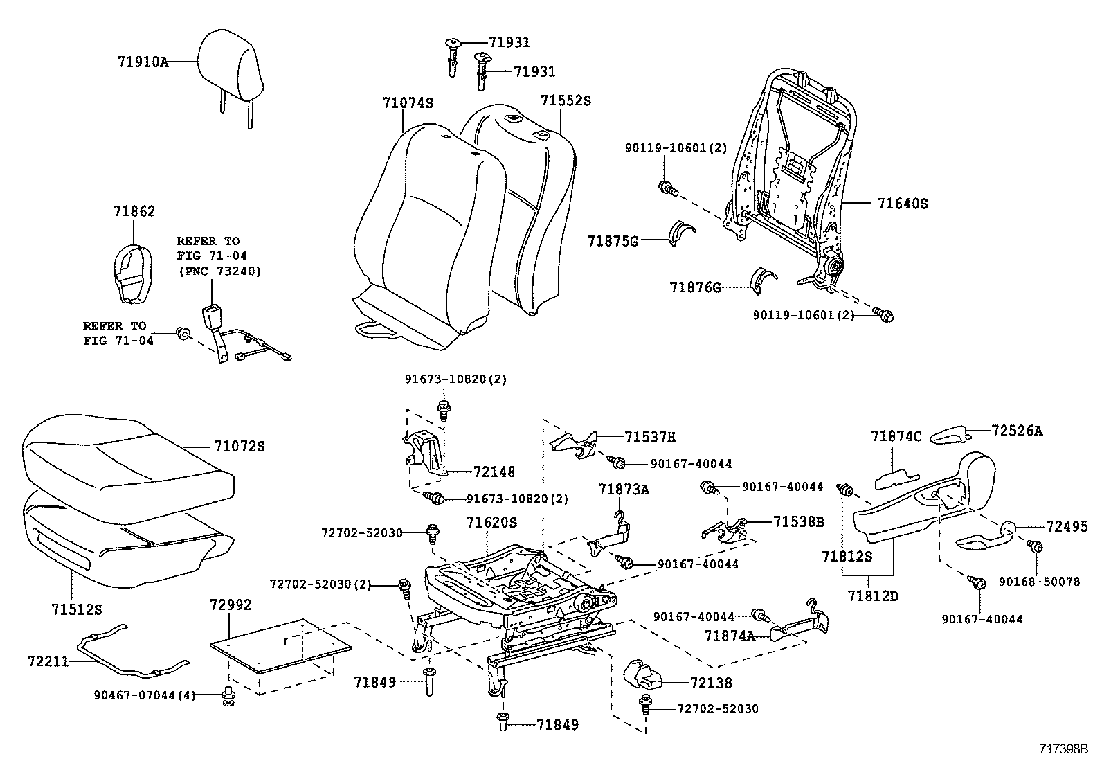  YARIS |  FRONT SEAT SEAT TRACK