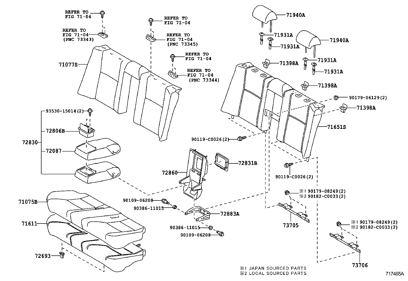  CAMRY HYBRID CHINA |  REAR SEAT SEAT TRACK