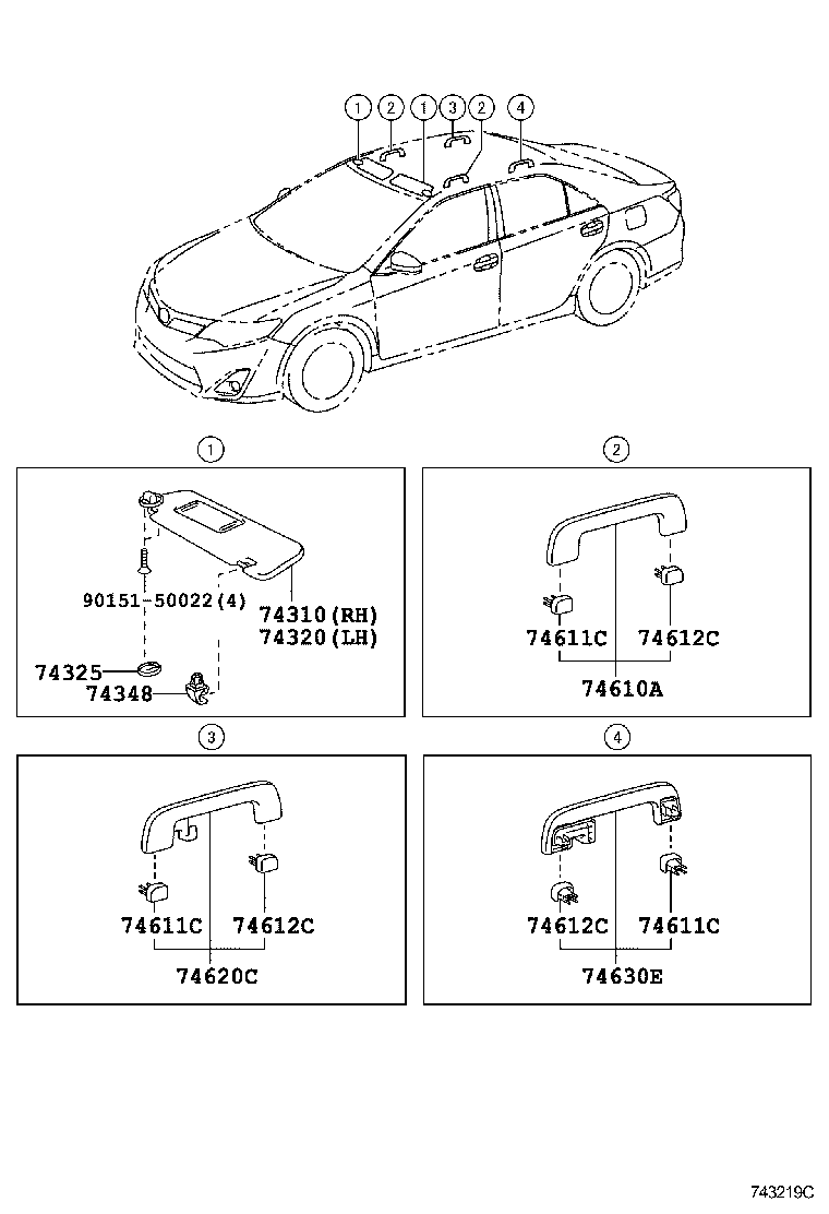  CAMRY AURION HV ARL |  ARMREST VISOR