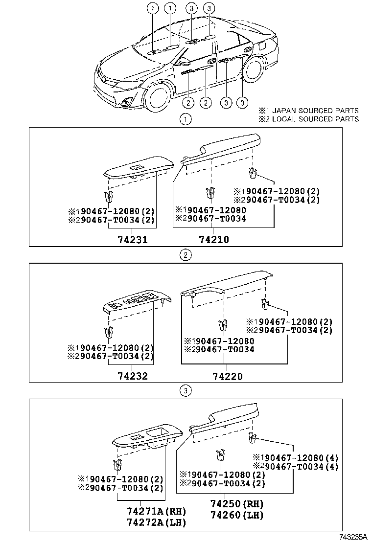  CAMRY HYBRID ASIA |  ARMREST VISOR