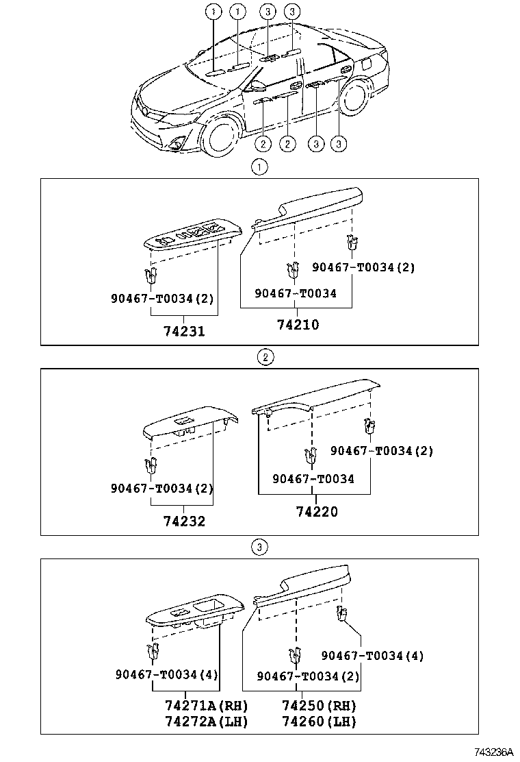  CAMRY HYBRID ASIA |  ARMREST VISOR