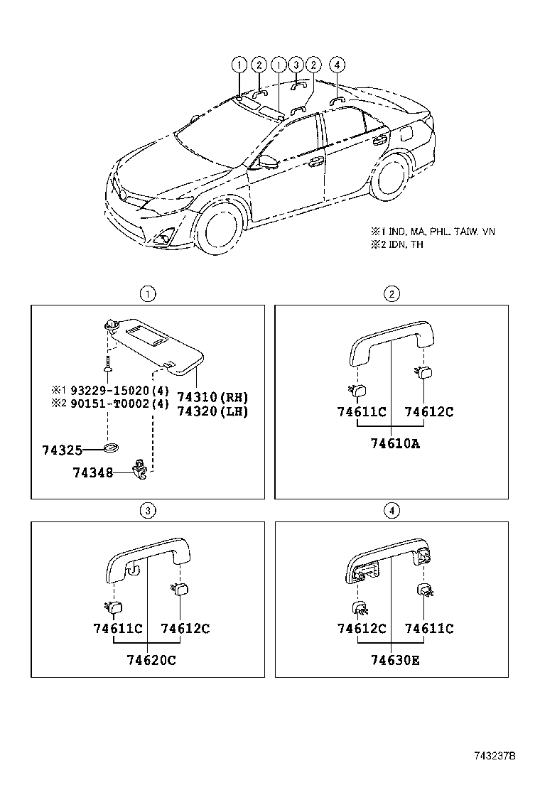  CAMRY HYBRID ASIA |  ARMREST VISOR