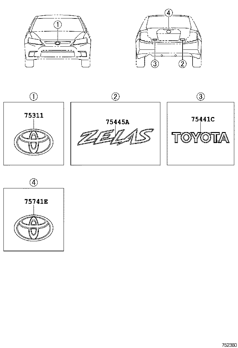  ZELAS |  EMBLEM NAME PLATE EXTERIOR INTERIOR