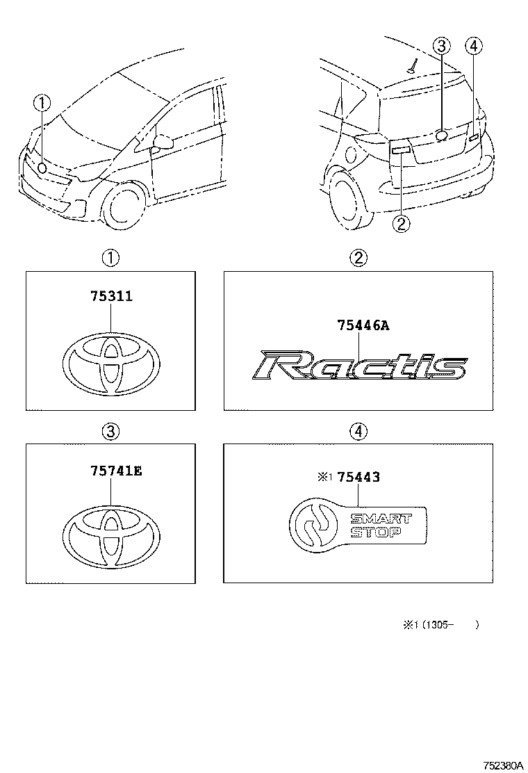  RACTIS |  EMBLEM NAME PLATE EXTERIOR INTERIOR