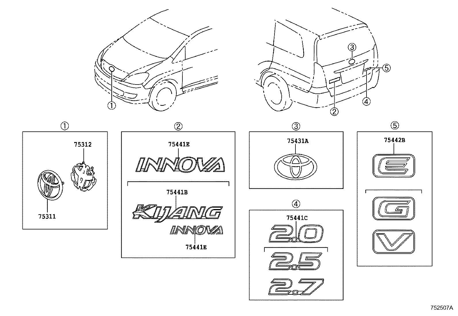  INNOVA KIJANG |  EMBLEM NAME PLATE