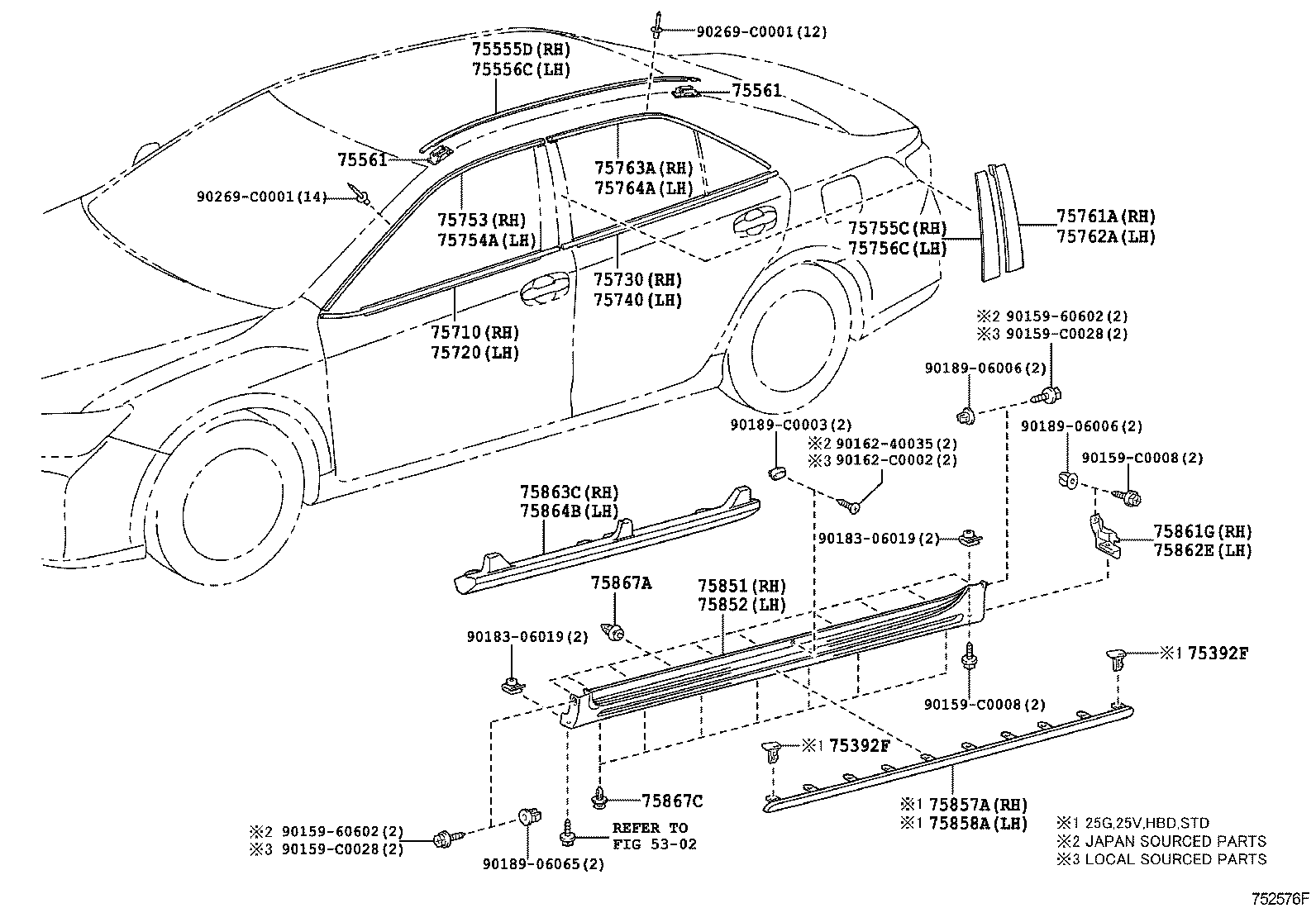  CAMRY HYBRID CHINA |  SIDE MOULDING