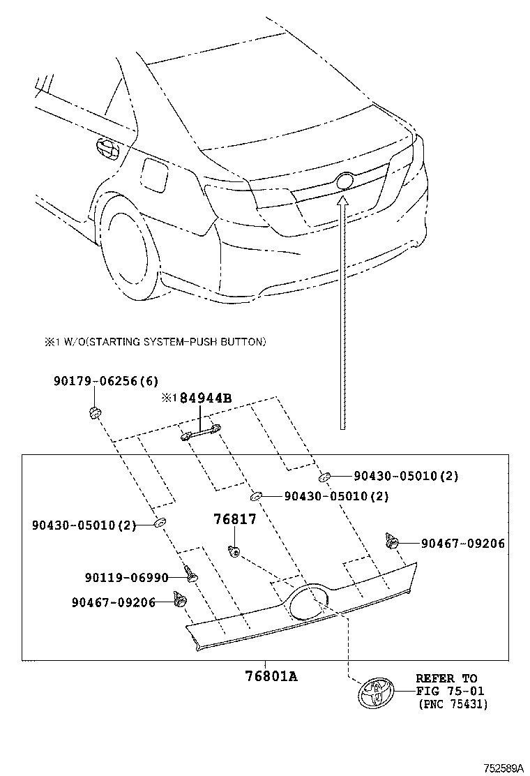  CAMRY AURION HV ARL |  REAR MOULDING