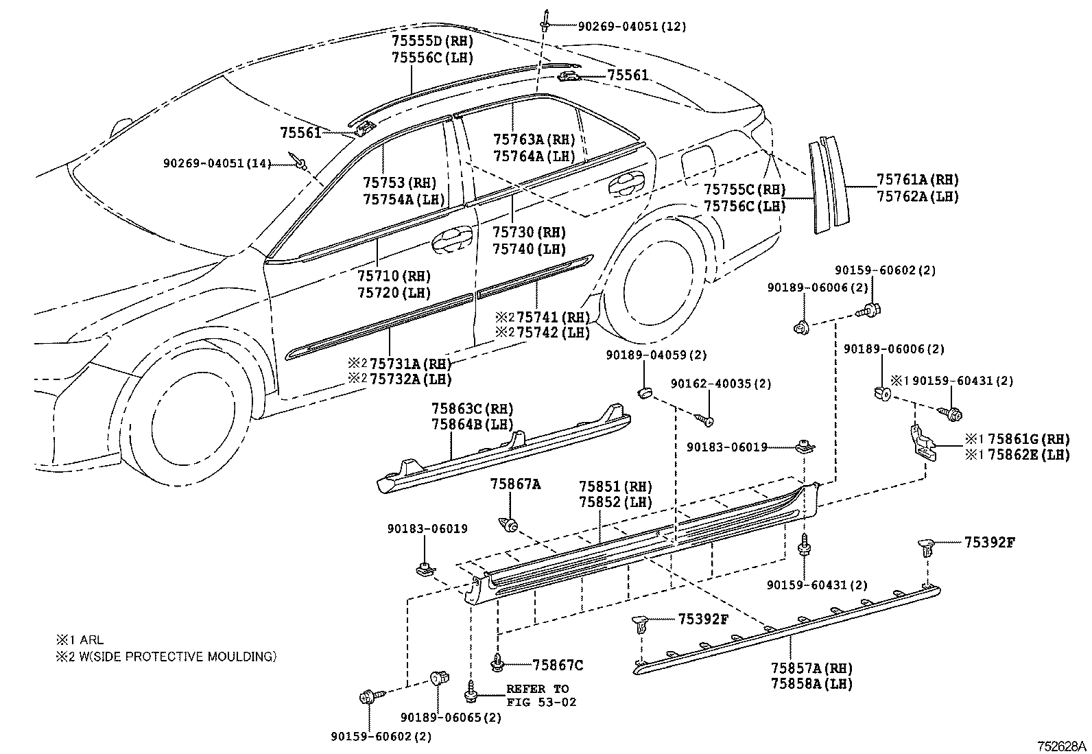  CAMRY AURION HV ARL |  SIDE MOULDING