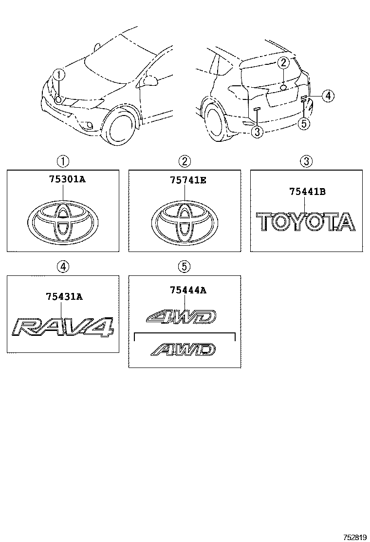  RAV4 |  EMBLEM NAME PLATE