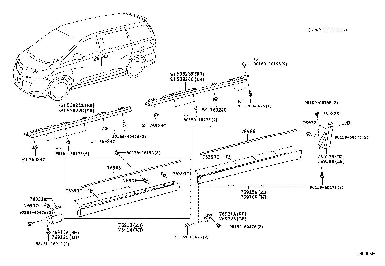  ALPHARD VELLFIRE HV |  SPOILER SIDE MUDGUARD