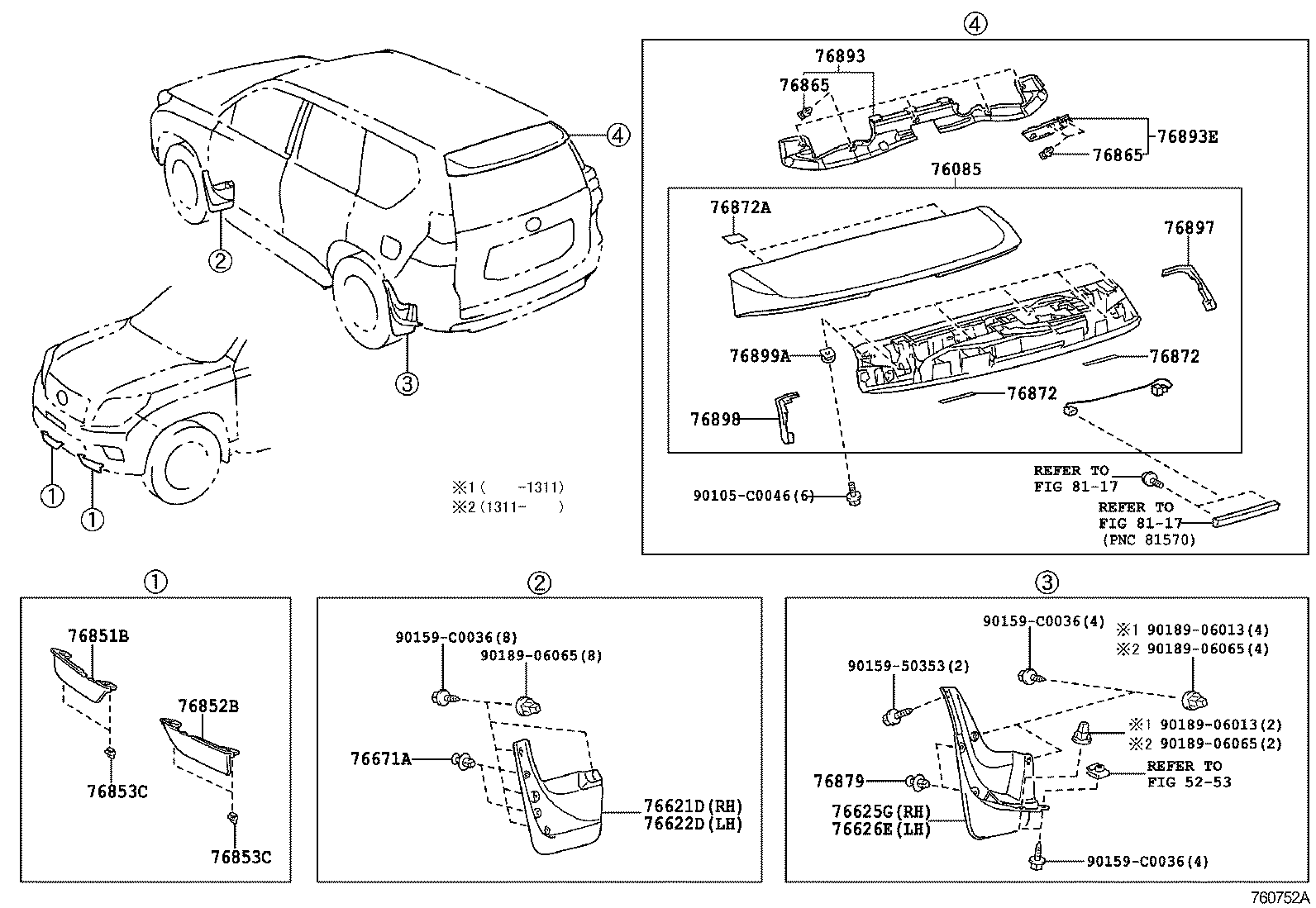  LAND CRUISER PRADO |  SPOILER SIDE MUDGUARD