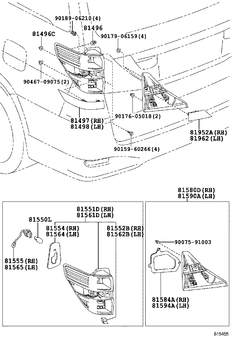  ALPHARD VELLFIRE HV |  REAR COMBINATION LAMP