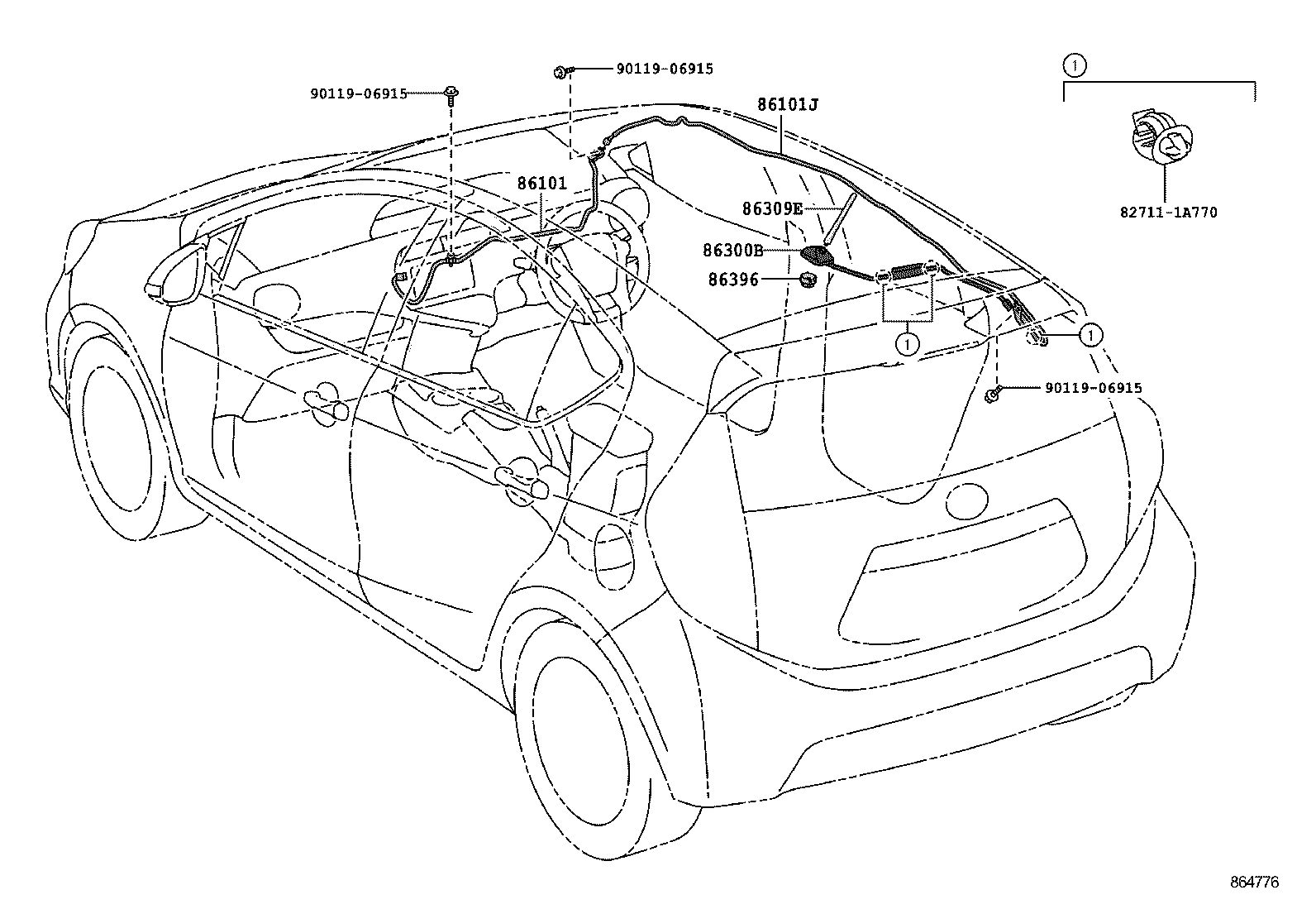  PRIUS C |  ANTENNA
