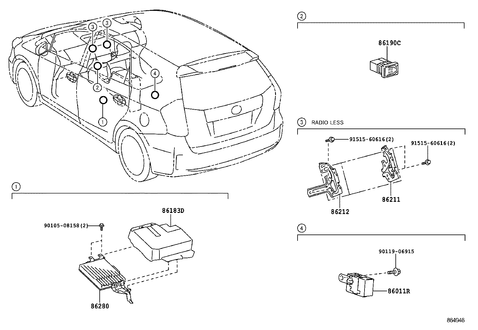  PRIUS V |  RADIO RECEIVER AMPLIFIER CONDENSER