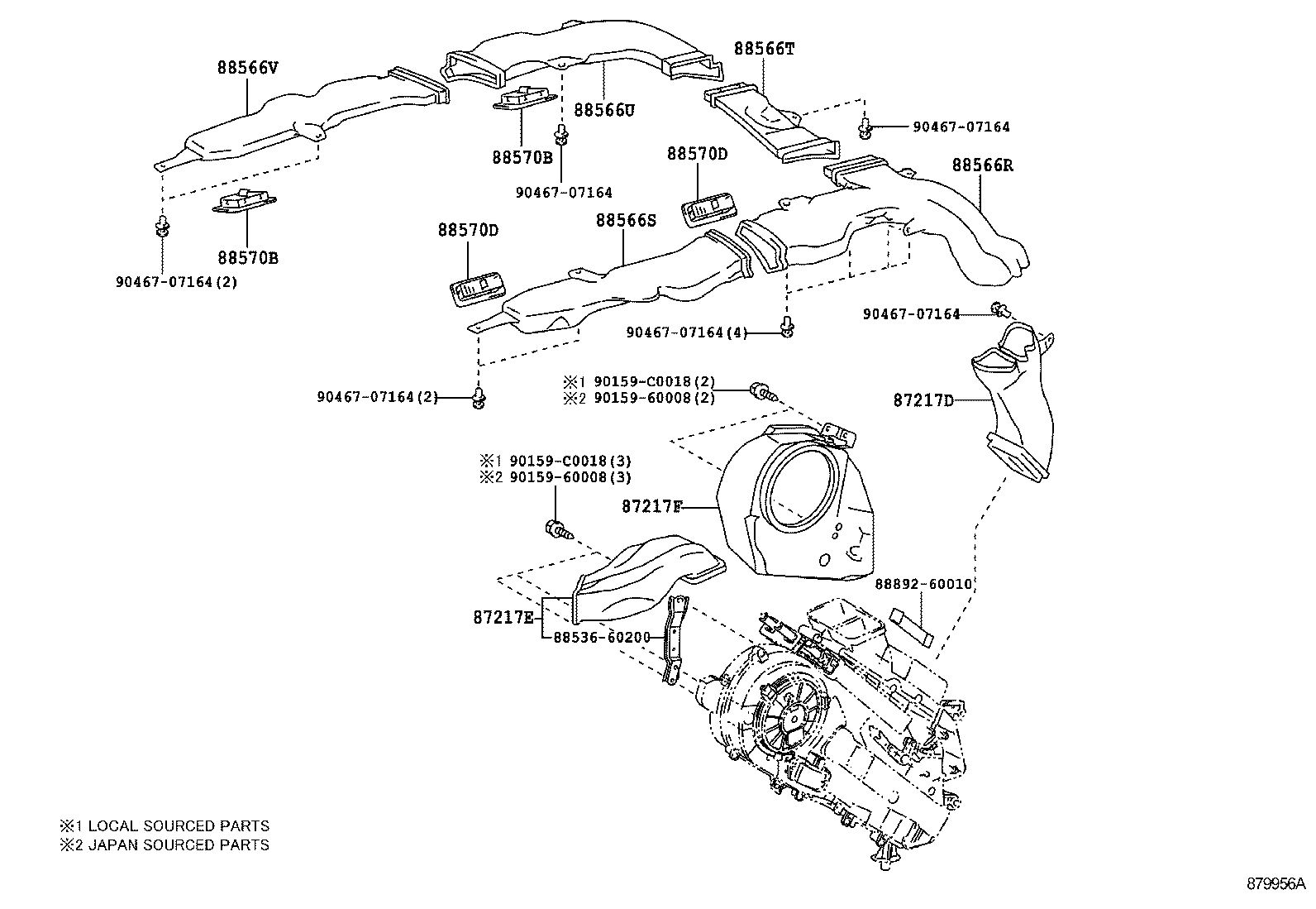  LAND CRUISER CHINA |  HEATING AIR CONDITIONING CONTROL AIR DUCT