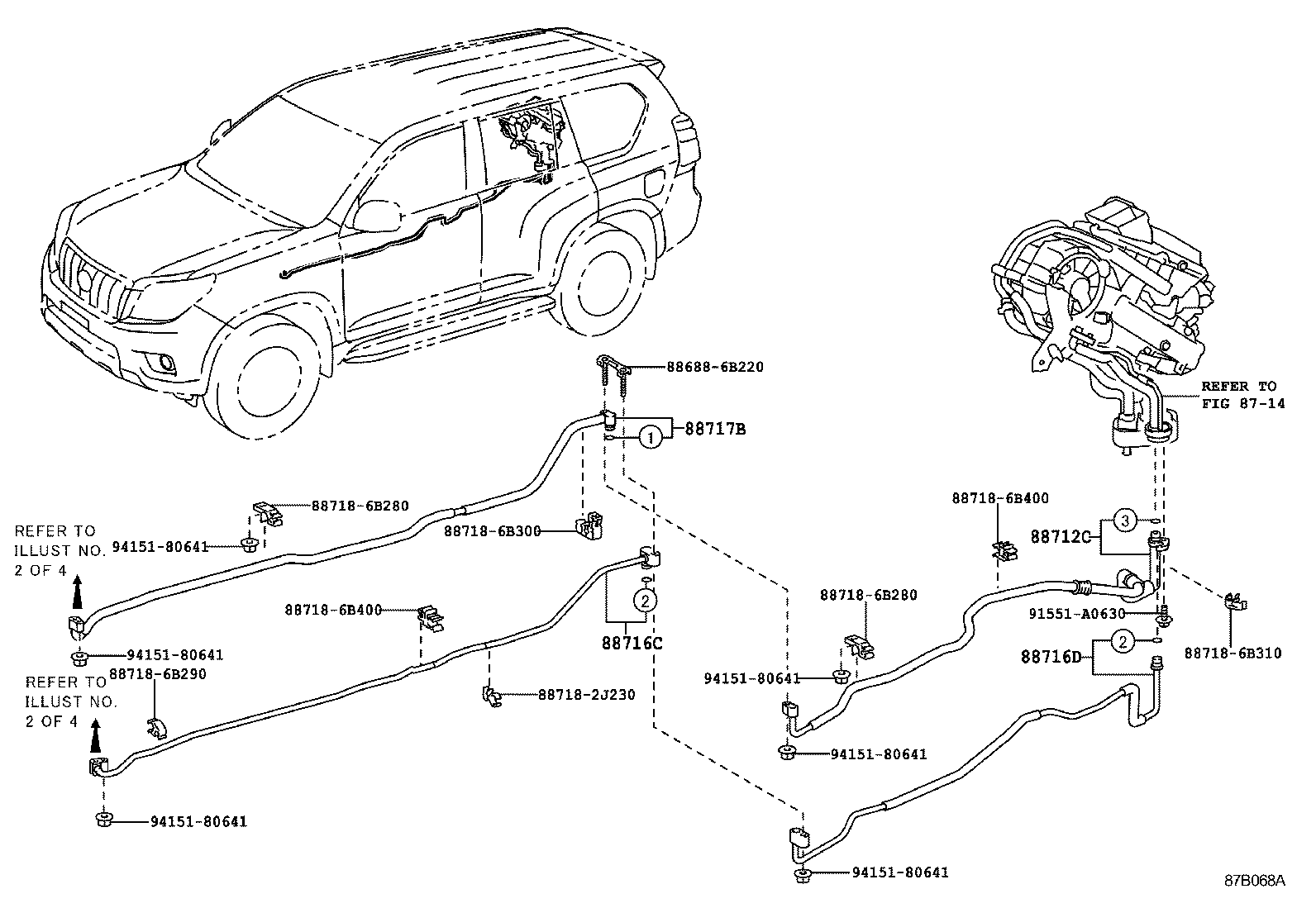  LAND CRUISER PRADO |  HEATING AIR CONDITIONING COOLER PIPING