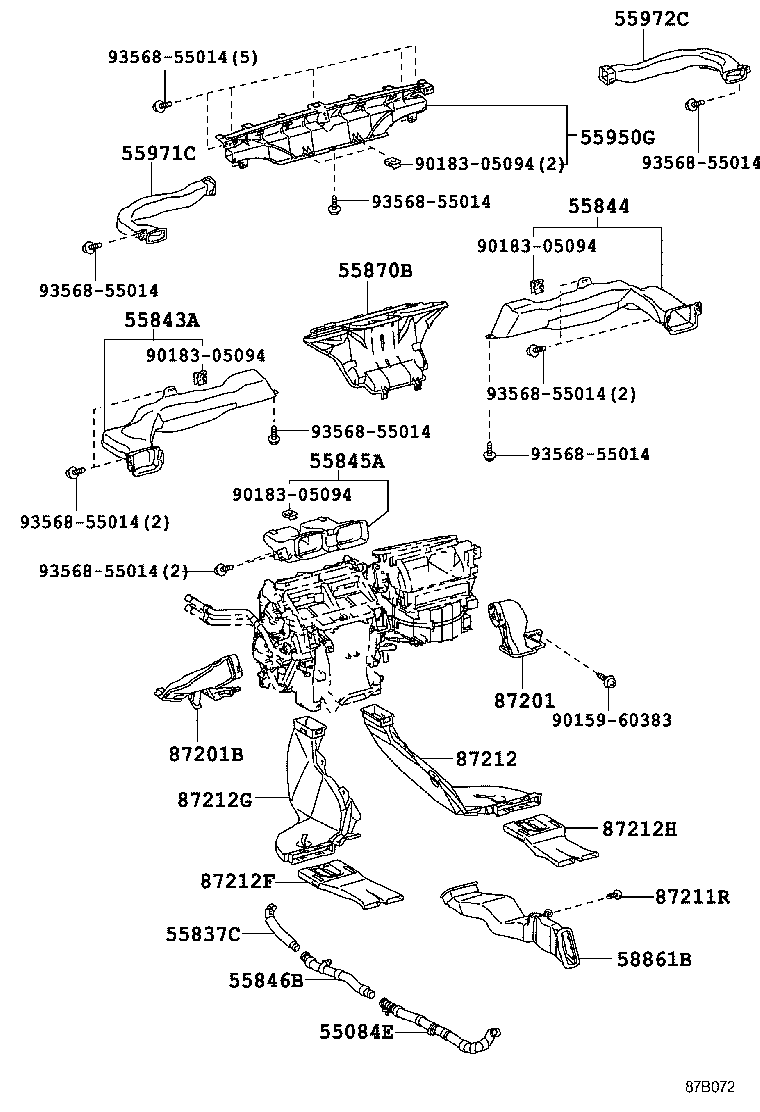  LAND CRUISER PRADO |  HEATING AIR CONDITIONING CONTROL AIR DUCT