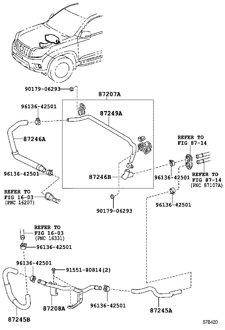  LAND CRUISER PRADO |  HEATING AIR CONDITIONING WATER PIPING