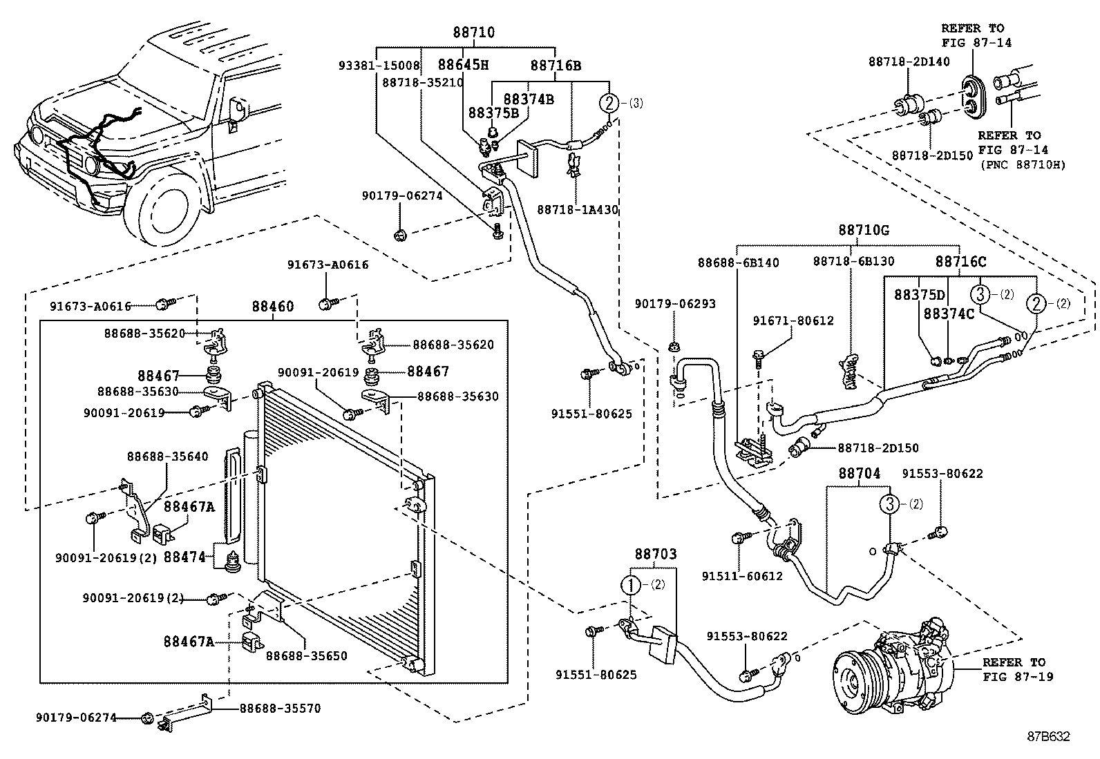  FJ CRUISER |  HEATING AIR CONDITIONING COOLER PIPING
