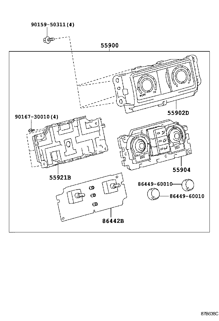  LAND CRUISER PRADO |  HEATING AIR CONDITIONING CONTROL AIR DUCT