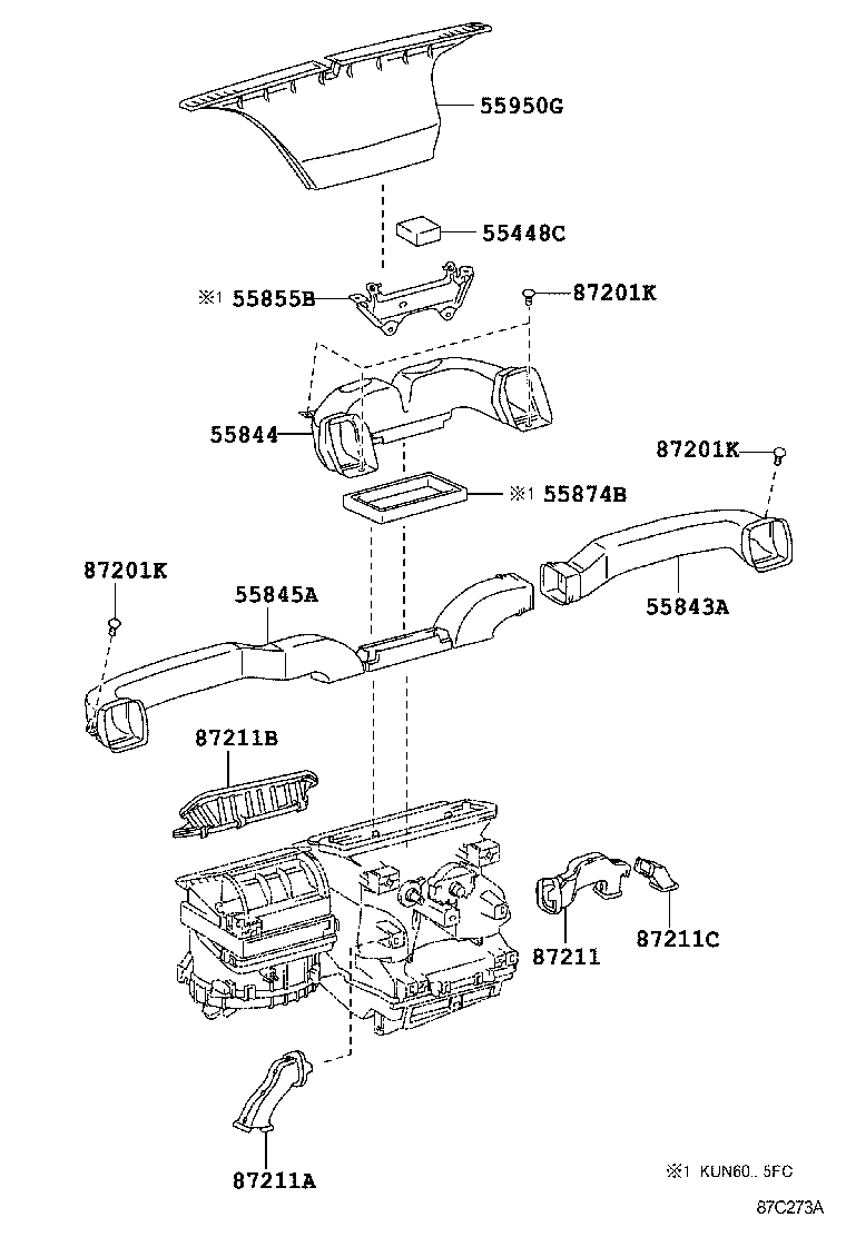  FORTUNER |  HEATING AIR CONDITIONING CONTROL AIR DUCT