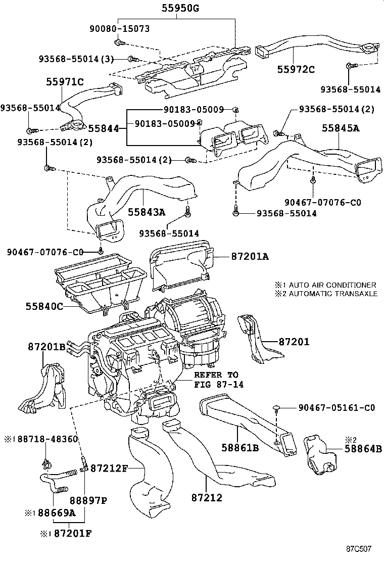  CAMRY AURION HV ARL |  HEATING AIR CONDITIONING CONTROL AIR DUCT