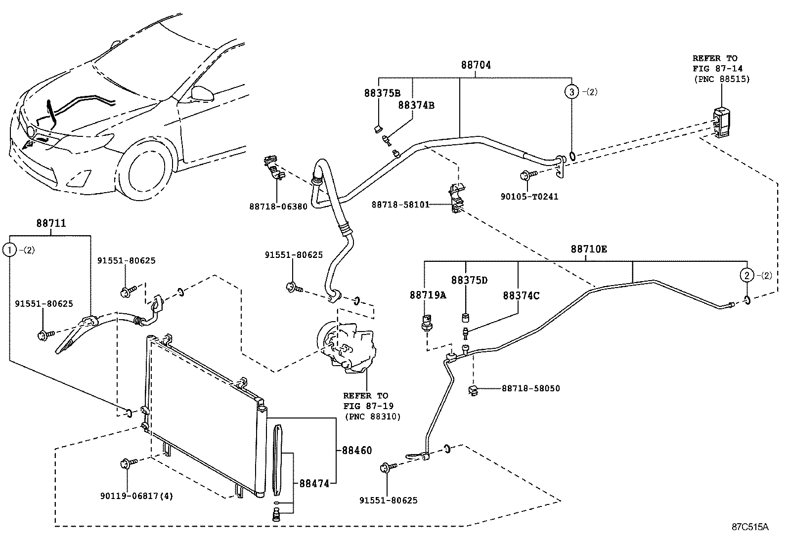  CAMRY AURION HV ARL |  HEATING AIR CONDITIONING COOLER PIPING