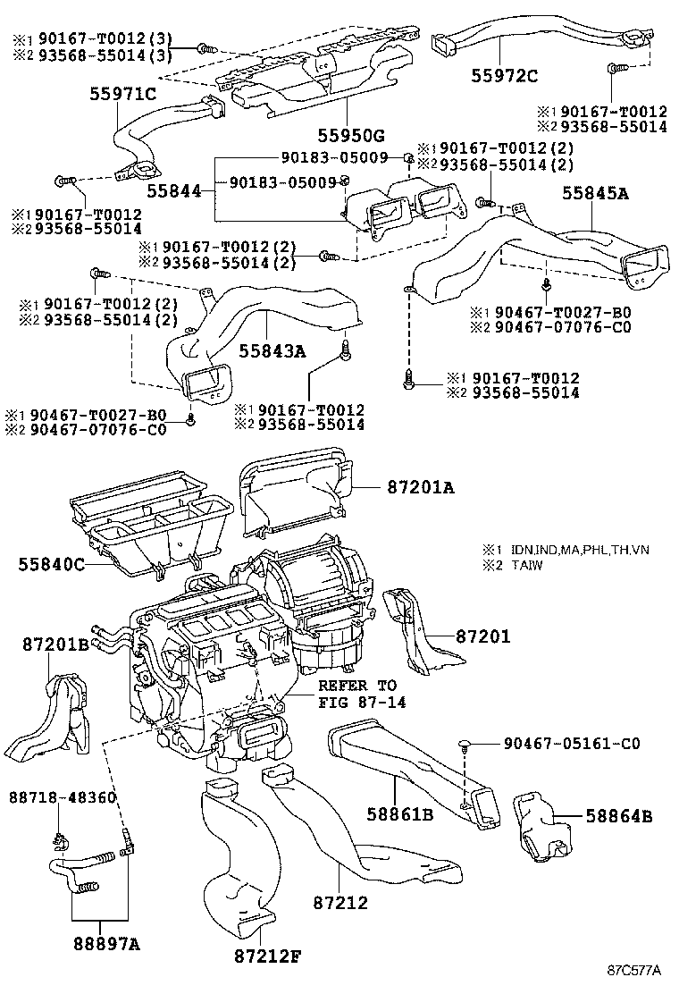  CAMRY HYBRID ASIA |  HEATING AIR CONDITIONING CONTROL AIR DUCT