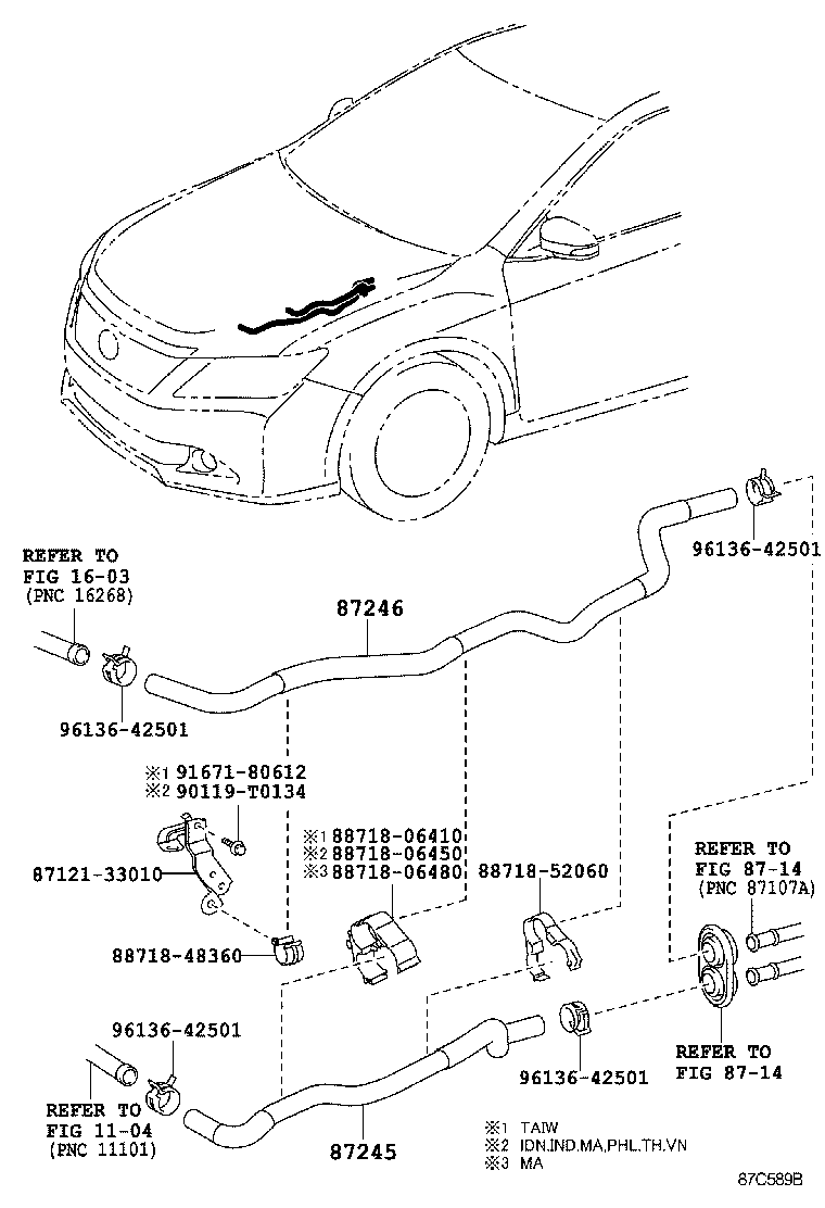  CAMRY HYBRID ASIA |  HEATING AIR CONDITIONING WATER PIPING