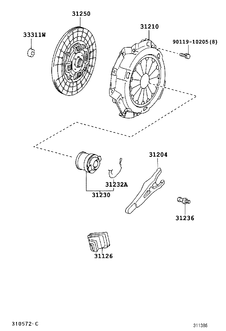  COASTER |  CLUTCH RELEASE FORK