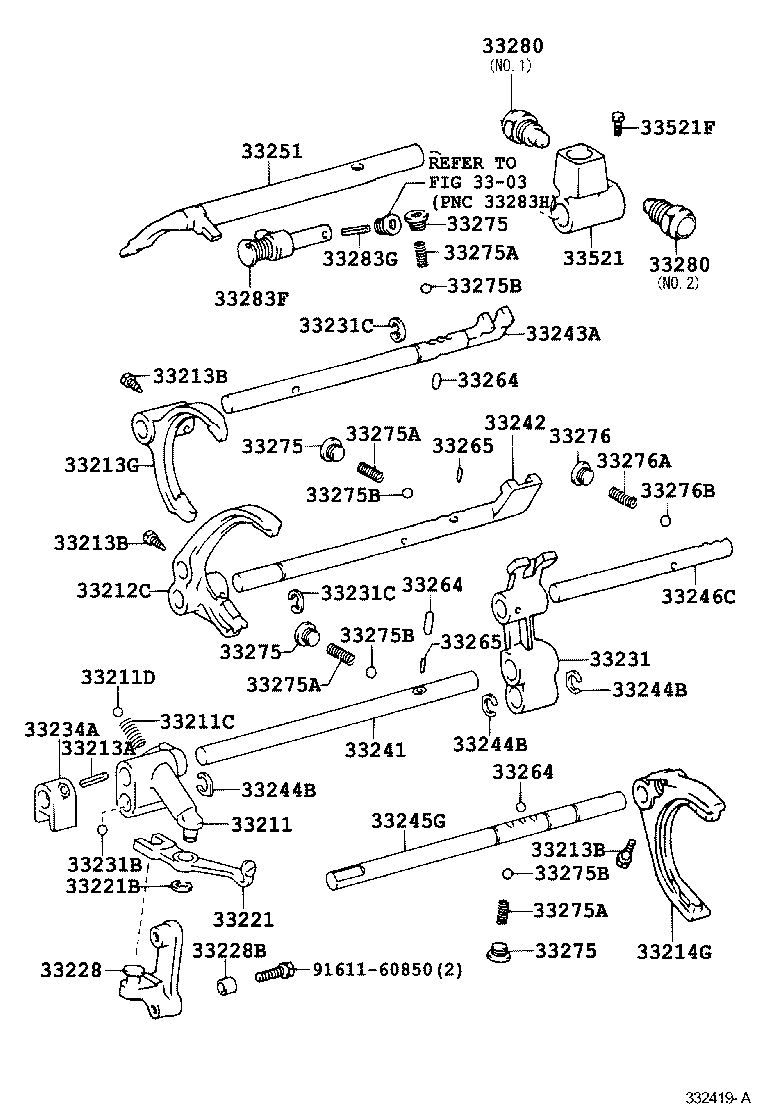  FORTUNER |  GEAR SHIFT FORK LEVER SHAFT MTM