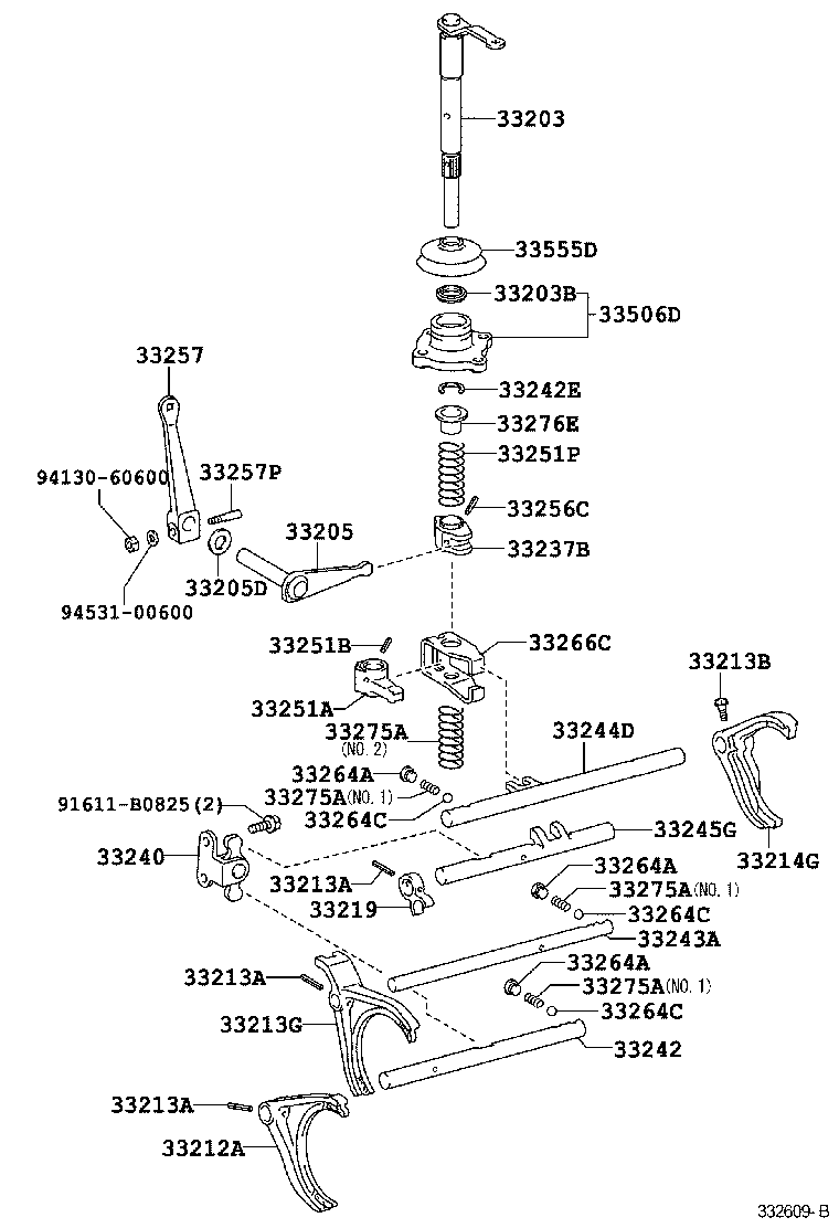  DYNA |  GEAR SHIFT FORK LEVER SHAFT MTM