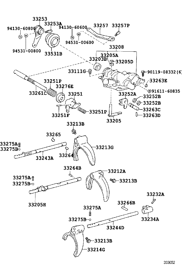  DYNA |  GEAR SHIFT FORK LEVER SHAFT MTM