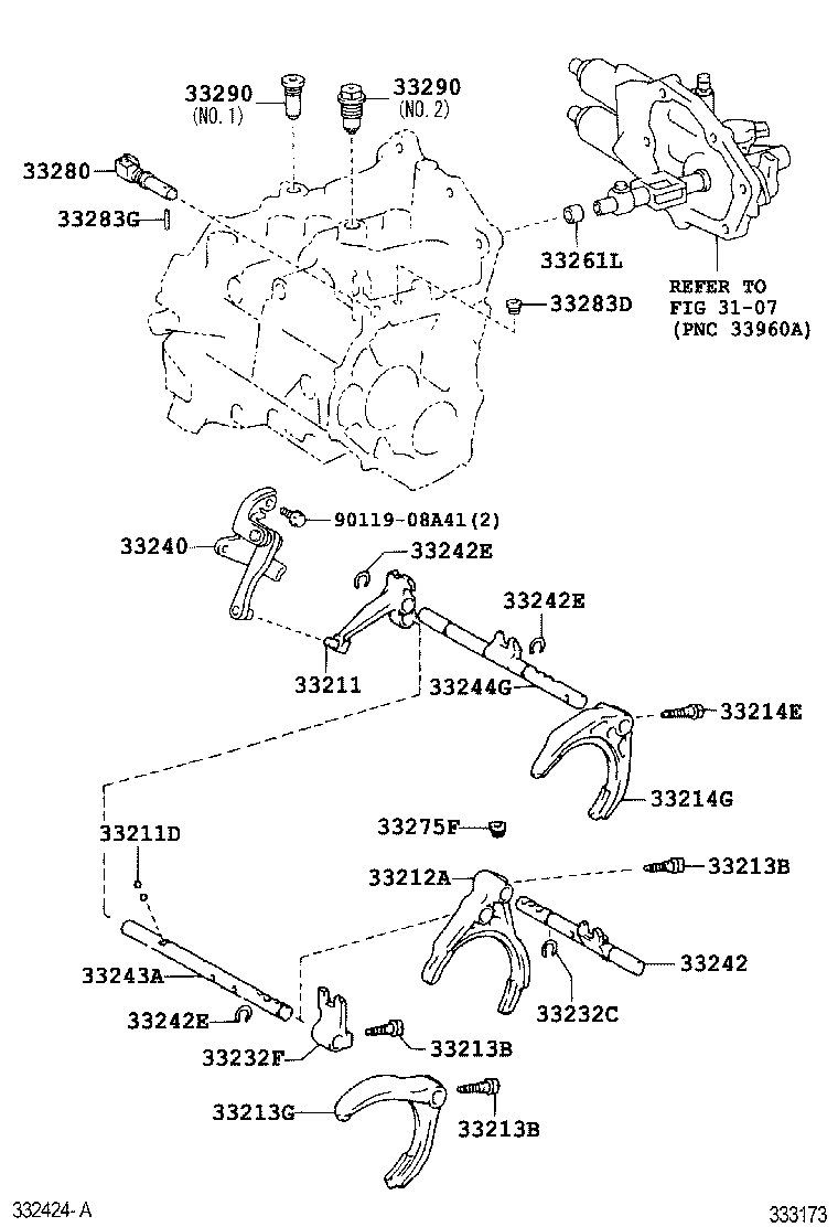  AURIS UKP |  GEAR SHIFT FORK LEVER SHAFT MTM