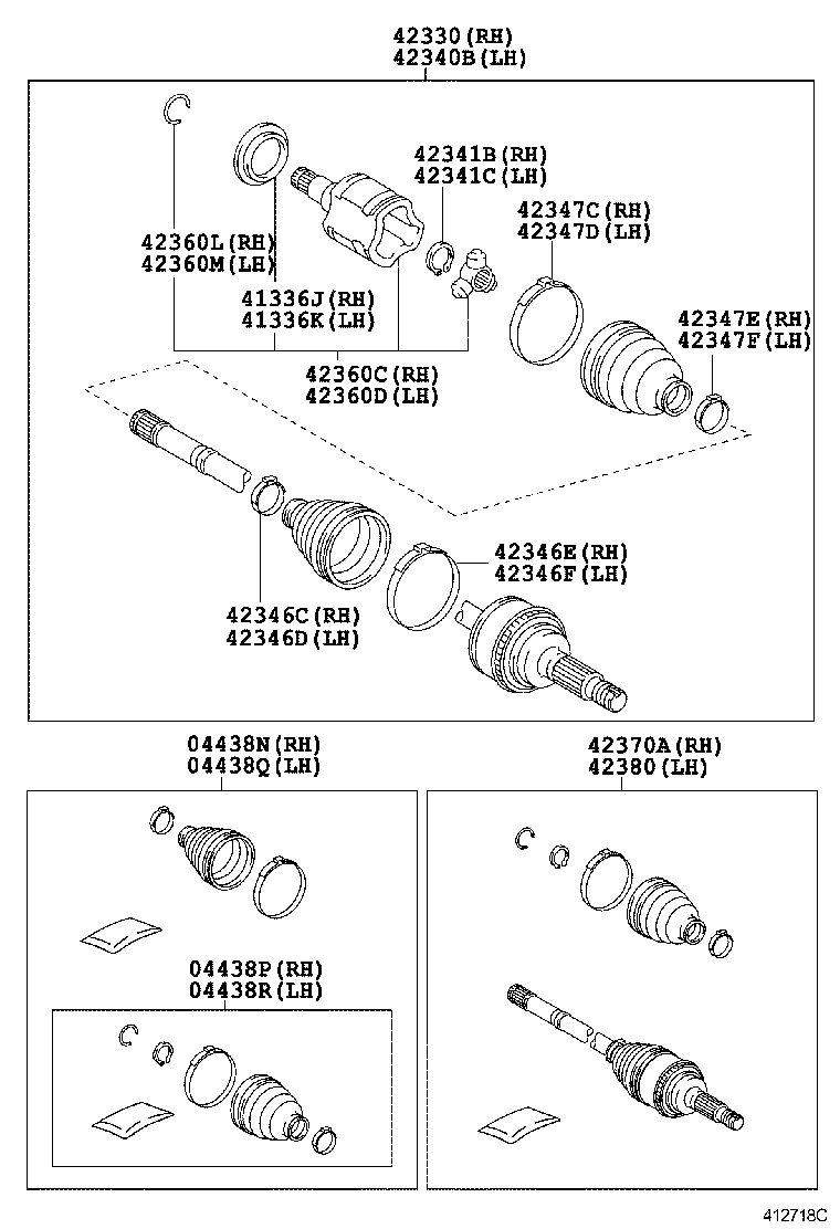  HIGHLANDER KLUGER |  REAR AXLE SHAFT HUB