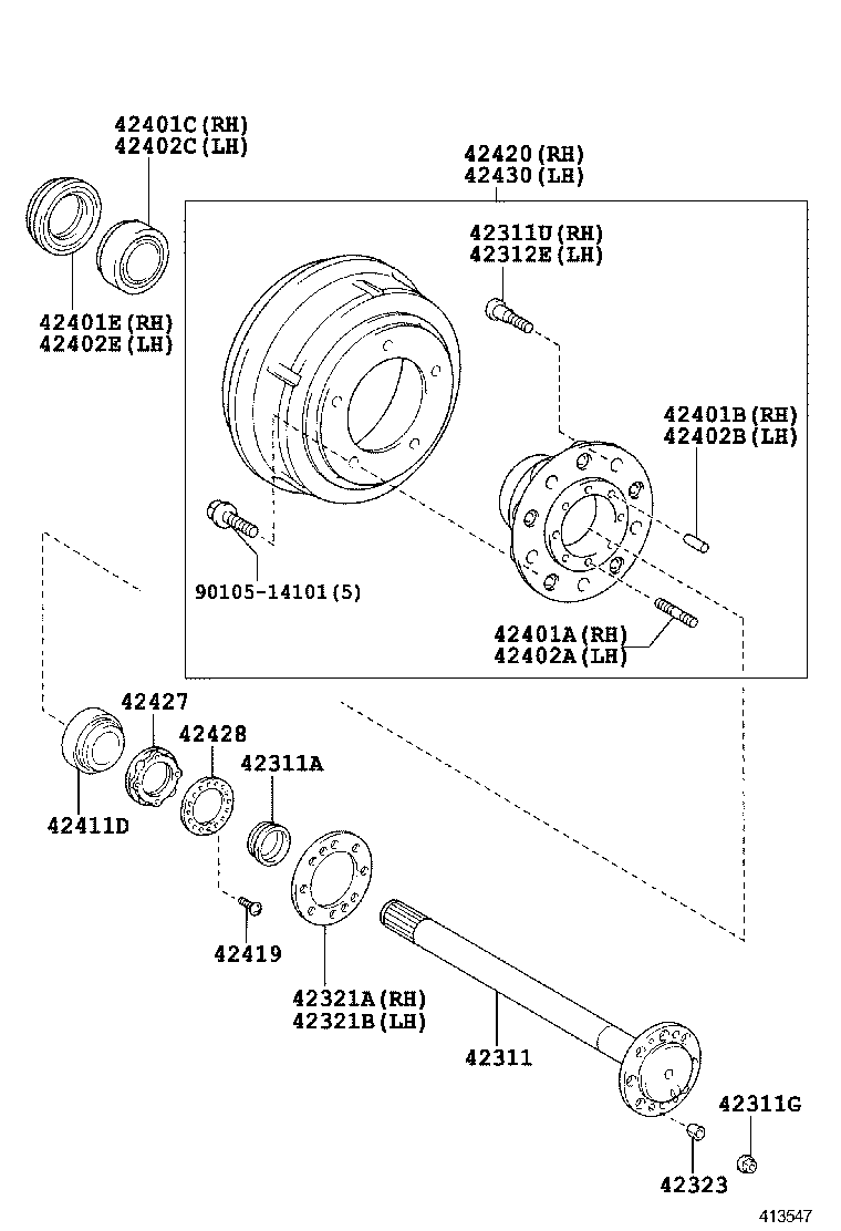  DYNA |  REAR AXLE SHAFT HUB