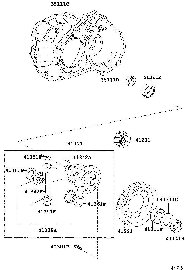  CAMRY HYBRID ASIA |  FRONT AXLE HOUSING DIFFERENTIAL