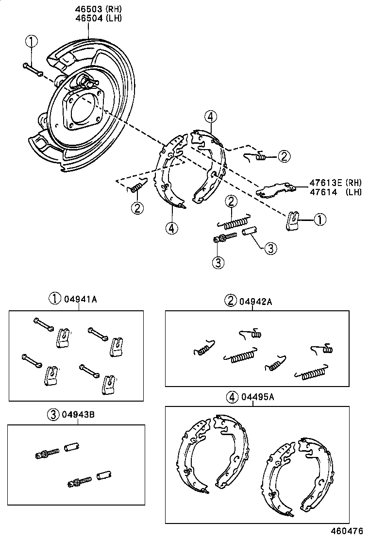 TOYOTA COROLLAZZE121RGHMNKN POWERTRAINCHASSIS PARKING BRAKE CABLE