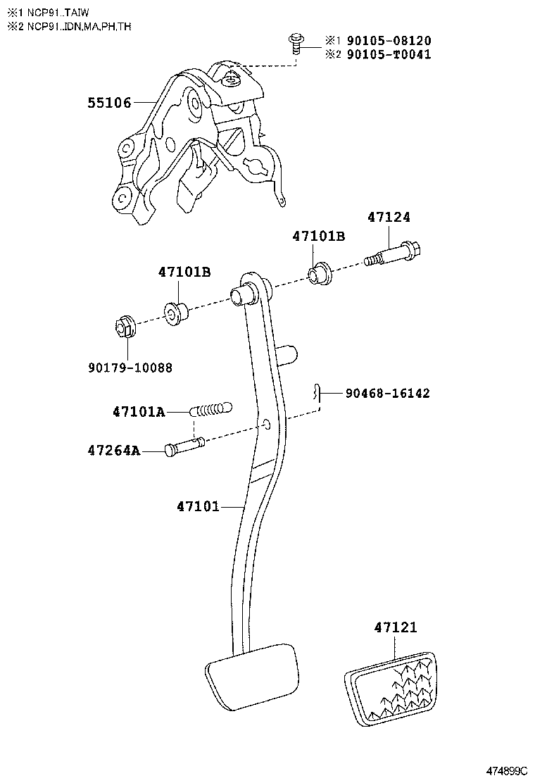  YARIS ASIA |  BRAKE PEDAL BRACKET