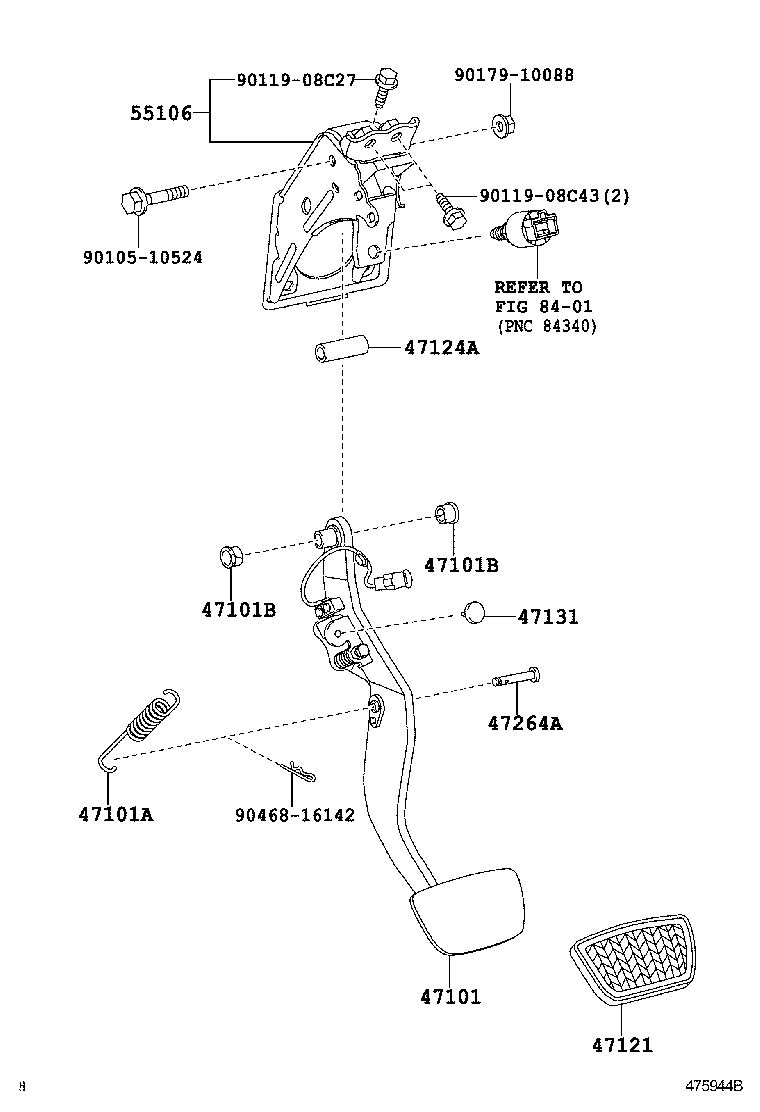  HIGHLANDER KLUGER |  BRAKE PEDAL BRACKET
