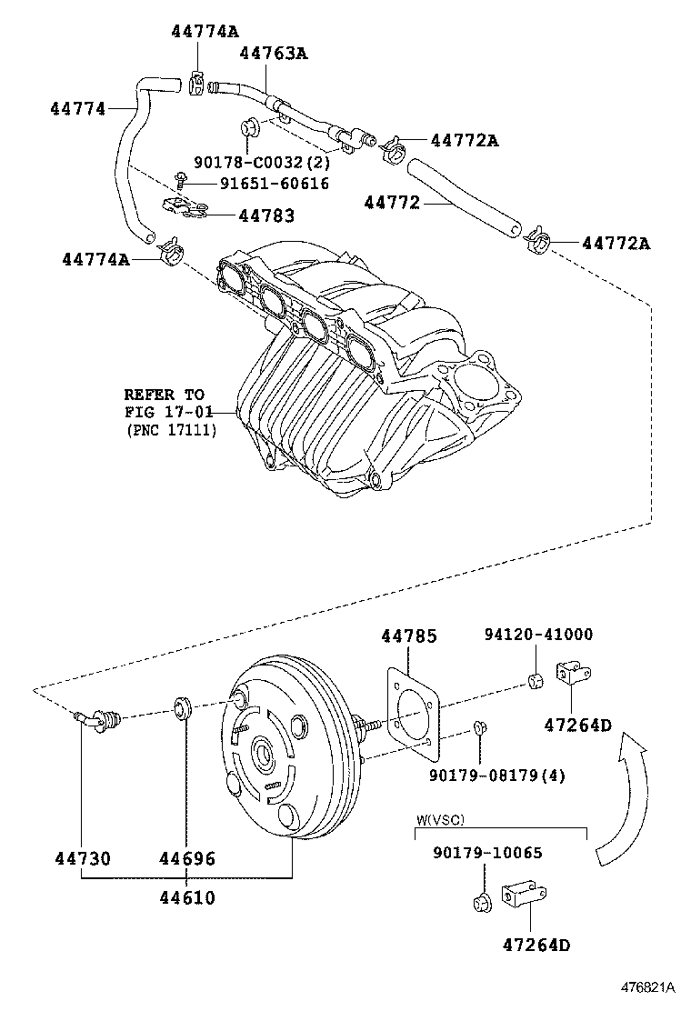  RAV4 CHINA |  BRAKE BOOSTER VACUUM TUBE
