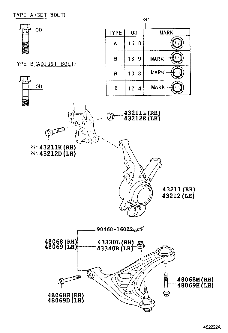  YARIS ASIA |  FRONT AXLE ARM STEERING KNUCKLE