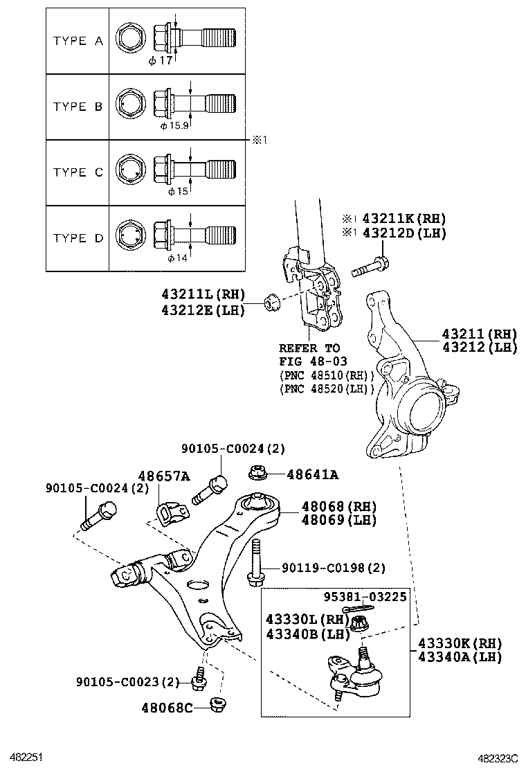  CAMRY CHINA |  FRONT AXLE ARM STEERING KNUCKLE