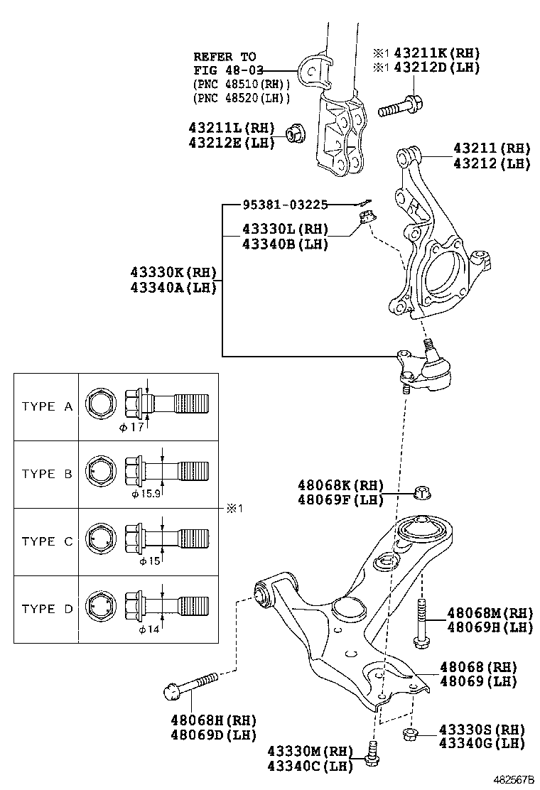  AURIS UKP |  FRONT AXLE ARM STEERING KNUCKLE