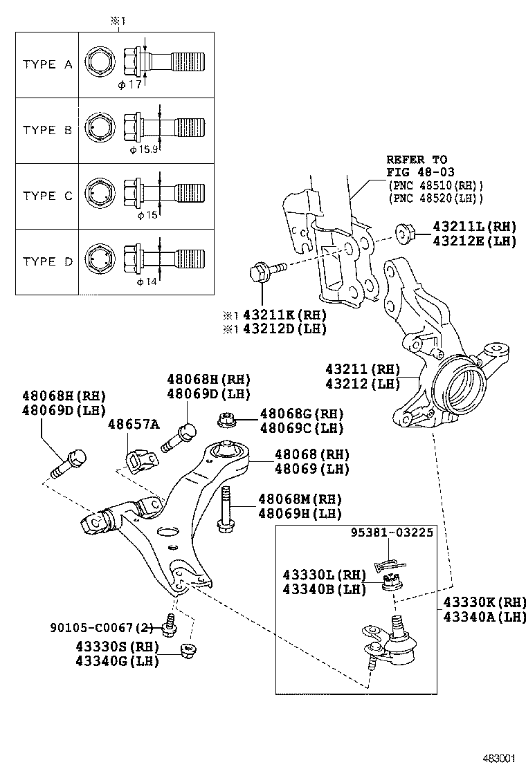  HIGHLANDER CHINA |  FRONT AXLE ARM STEERING KNUCKLE